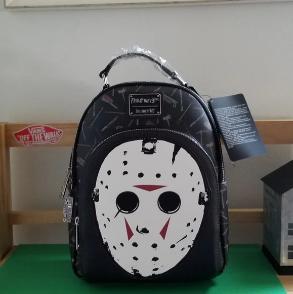 Loungefly Friday the 13th Jason Vorhees Glow in The Dark Mini Backpack - Picture 3 of 5